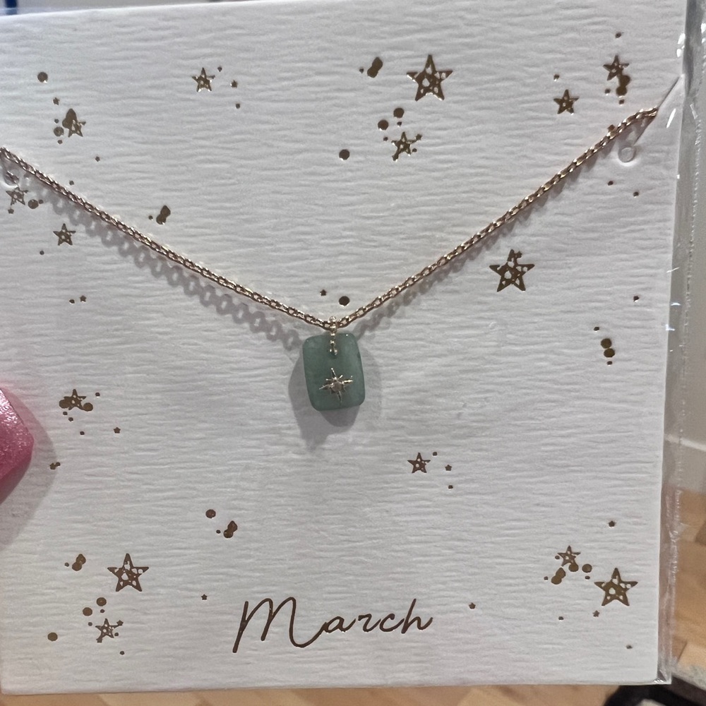 March birthstone necklace